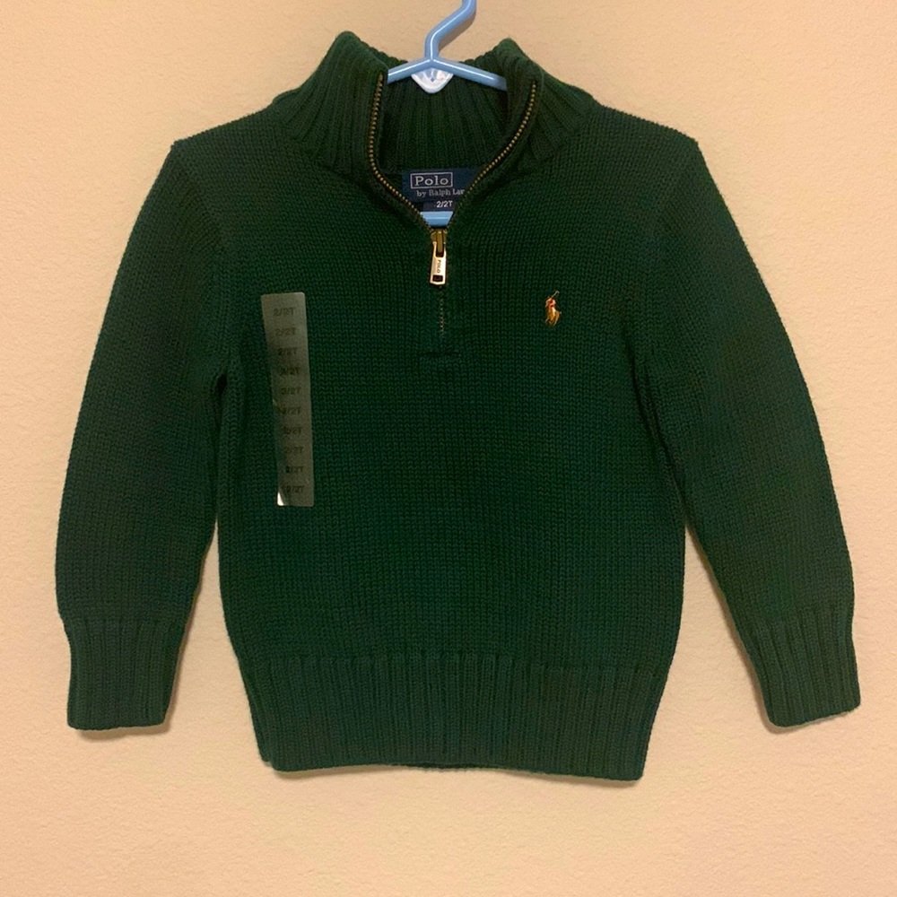 NWT Polo/Ralph Lauren Toddler Boys half zip sweater size 2T